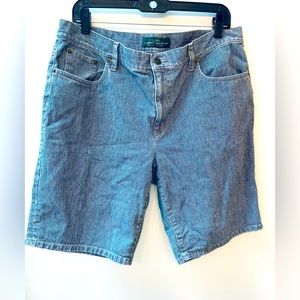 Vintage Lauren Jeans Co Cotton Denim Blue Jean Shorts Pinstriped Size 14W #6